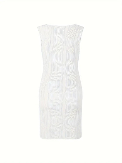 Sfrcord® Wavy Stripe Solid Dress